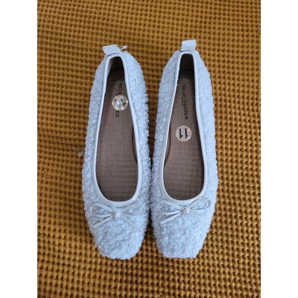 Kelsi Dagger Brooklyn Women’s Frankie Ballet Flats Natural Shearling Sz 11 NWOB - Picture 1 of 4